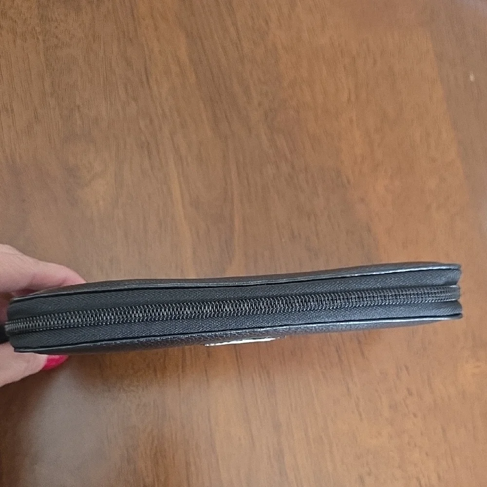 Two Pretty Handcrafted Black Zippered Wallet